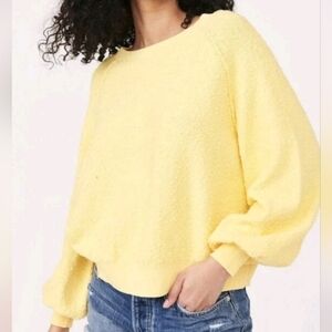 FREE PEOPLE FOUND MY FRIEND PULLOVER SWEATER SUNSHINE Yellow SZ MED NWOT